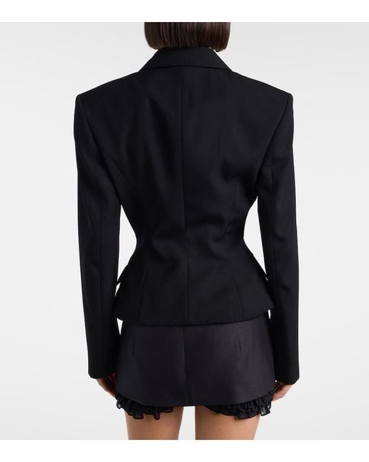 Magda Butrym Black Peplum Wool Blazer