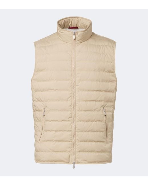 Brunello Cucinelli Natural Technical Down Vest for men