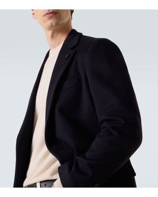 Lardini Black Virgin Wool Overcoat for men