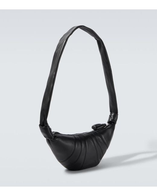 Lemaire Black Croissant Small Leather Shoulder Bag for men