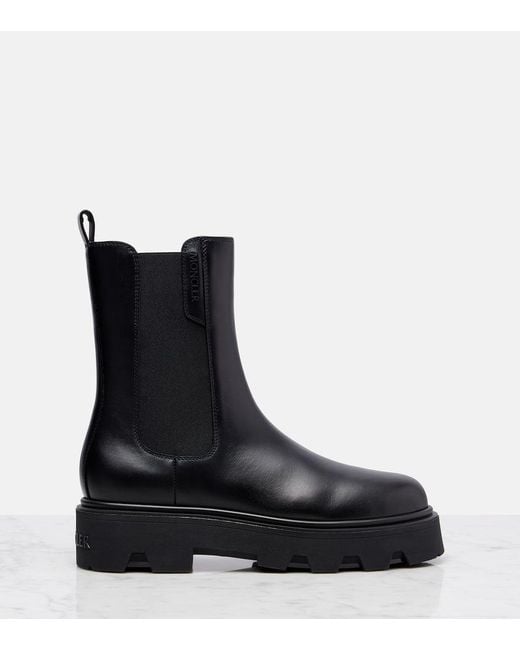Moncler Black Chelsea Boots Aurea Aus Leder