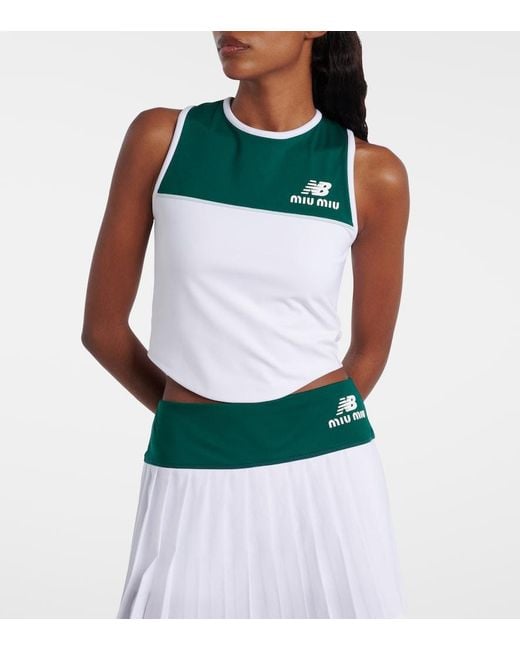 Miu Miu Green X New Balance Jersey Tank Top
