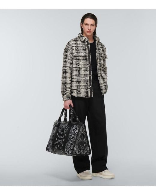 Amiri Gray Tweed Blouson Jacket for men