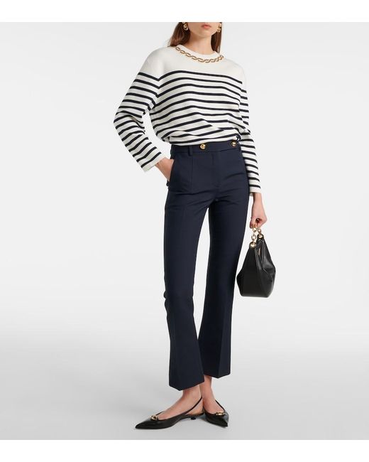 Valentino Blue Embroidered Cotton Sweater