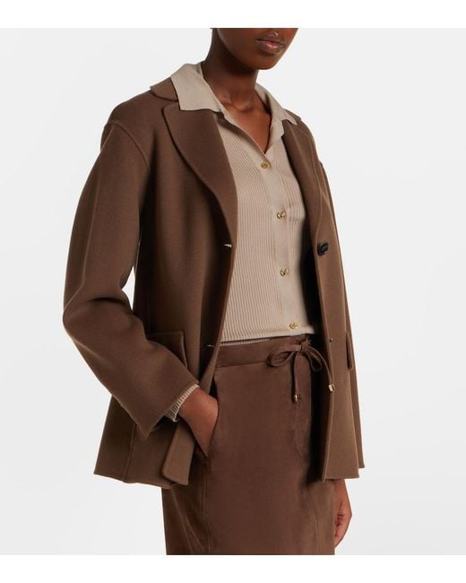 Max Mara Natural Ribbed-Knit Wool Cardigan