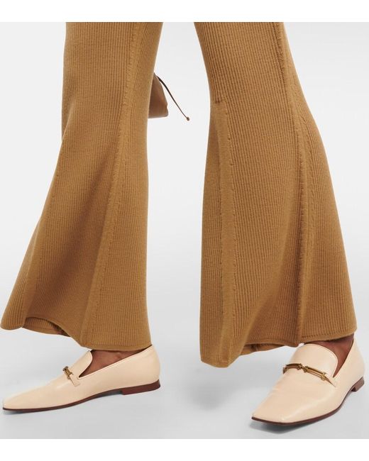 Joseph Natural Wool-Blend Knit Flared Pants