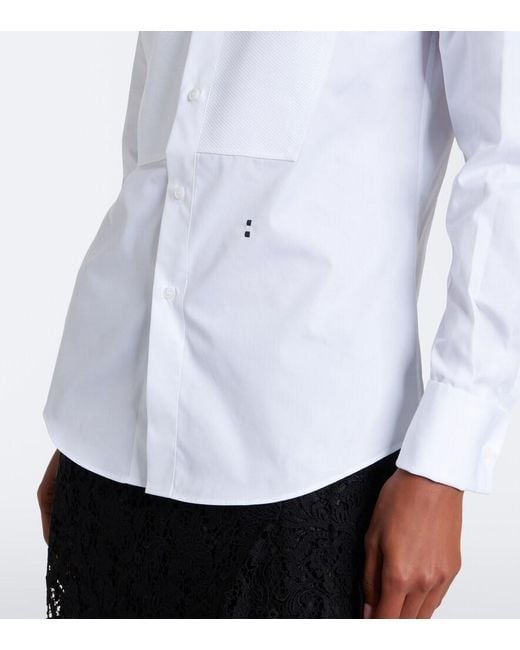 Fendi White Pique-Trimmed Cotton Poplin Shirt