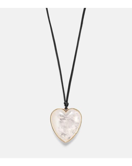 Jennifer Fisher Metallic 14Kt-Plated And Leather Necklace With Quartz