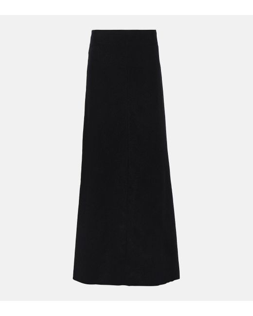 Ann Demeulemeester Black Virgin Wool Maxi Skirt