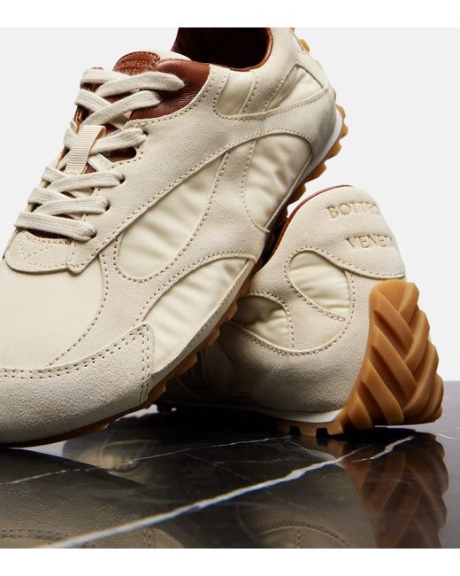 Bottega Veneta White Sneakers Orbit Flash Mit Veloursleder