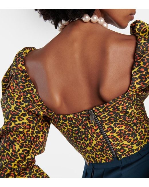 Vivienne Westwood Brown Sunday Leopard-Print Corset Top