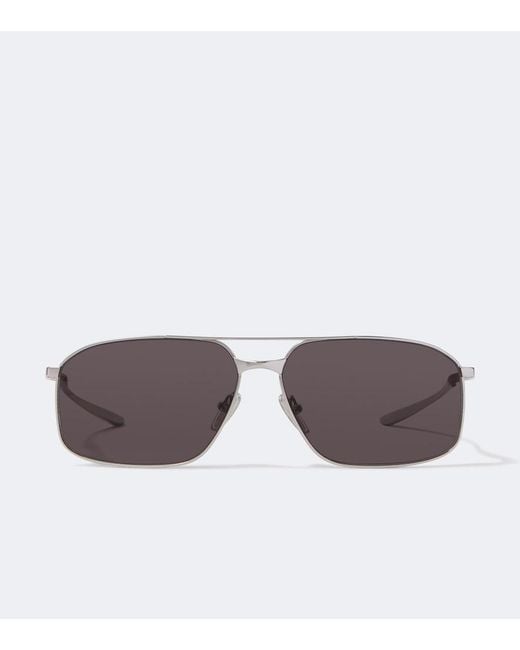 Balenciaga Brown Logo Navigator Sunglasses for men