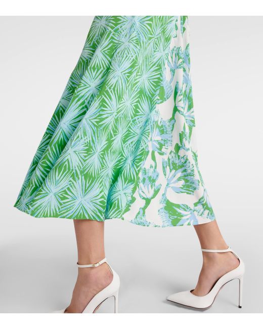 Diane von Furstenberg Green Sunniva Floral Maxi Dress