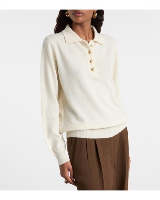 Blazé Milano White Highland Wool And Cashmere Polo Sweater