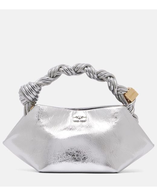 Ganni Metallic Bou Mini Tote Bag