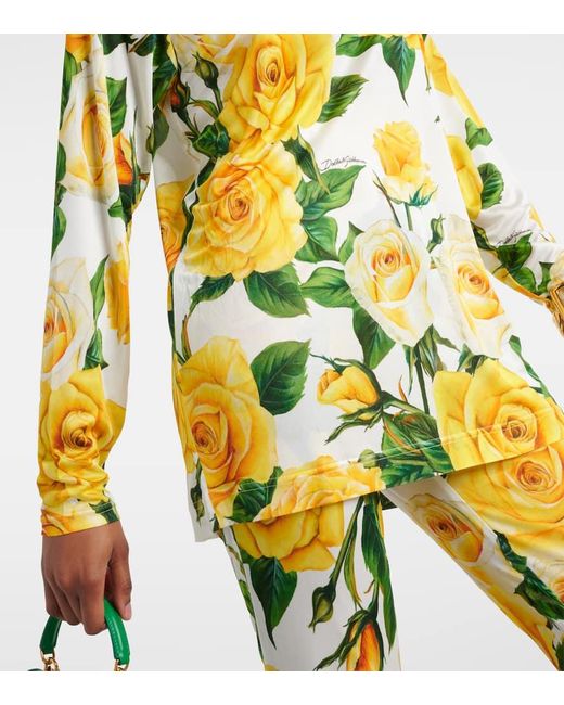 Dolce & Gabbana Yellow Bedrucktes Top