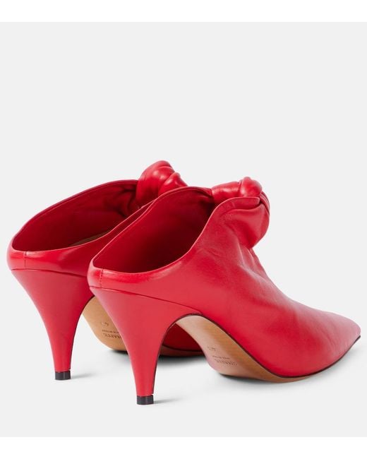 Khaite Red Rowan Leather Mules