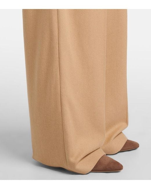 Gabriela Hearst Natural Rhein High-Rise Wool Flared Pants