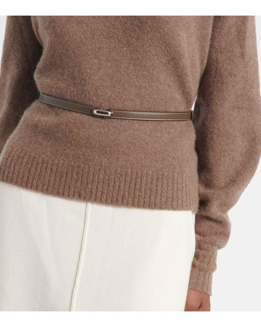 SAVETTE Brown Guertel Symmetry Aus Leder