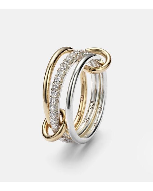 Spinelli Kilcollin White Tigris Sg 18Kt And Sterling Ring With Diamonds