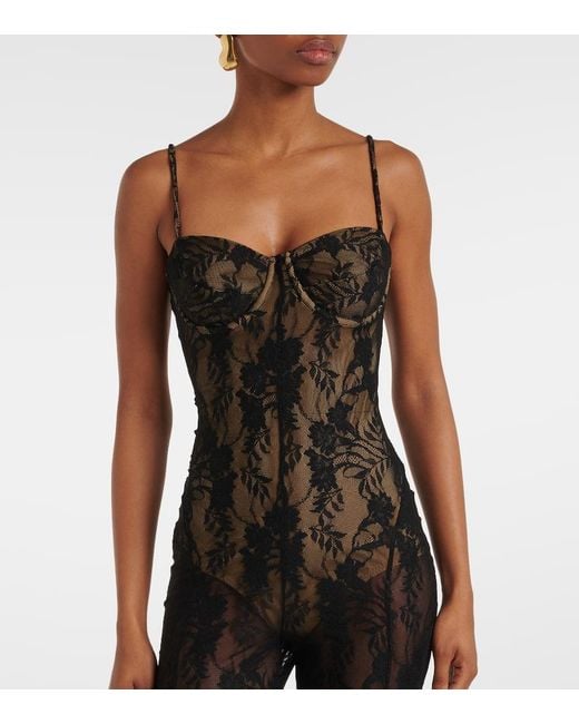 Mono Flared De Encaje Norma Kamali de color Black