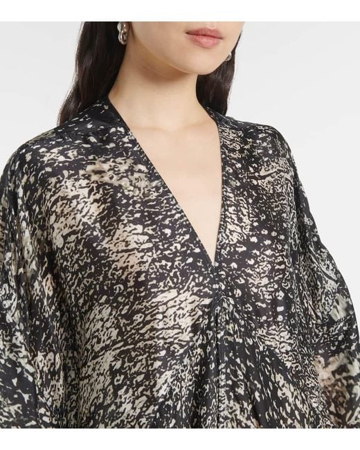 Rick Owens Gray Tommykite Draped Satin Gown