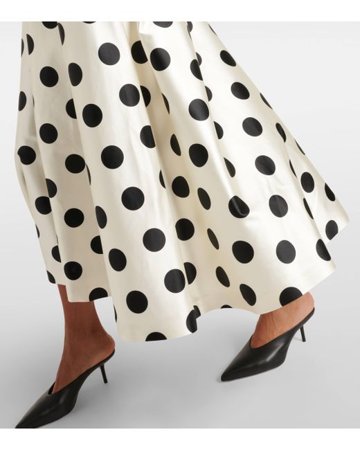 Max Mara White Cippo Polka-Dot Cotton And Silk Maxi Dress