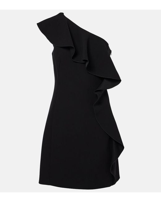 Max Mara Black Giacomo Ruffled Sable Minidress