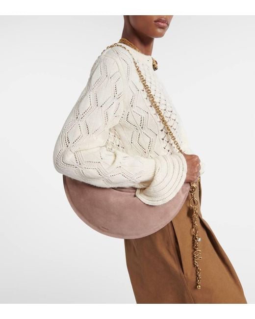 Chloé Pink Icons Small Suede Shoulder Bag