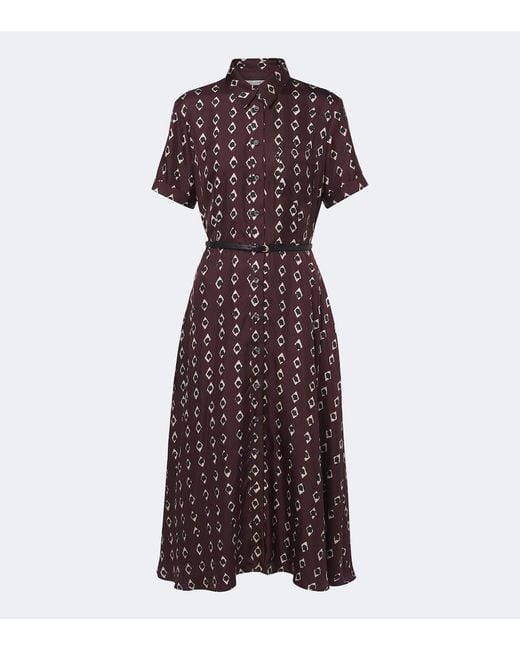 Altuzarra Purple Kiera Printed Silk Shirt Dress