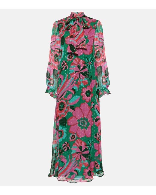 Rixo Multicolor Ferne Floral Georgette Maxi Dress