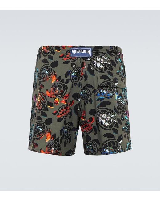 Vilebrequin Green Moorise Printed Swim Trunks for men