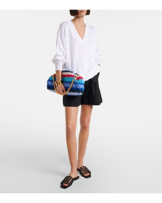 Missoni Blue Zigzag Large Terry Clutch
