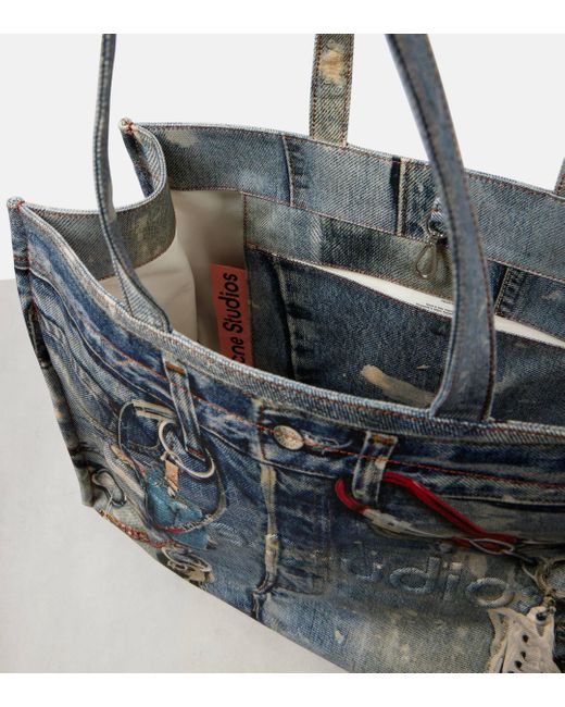 Dome Circular Top-Handle Bag In Trompe-L'Oeil Denim Leather main image 0