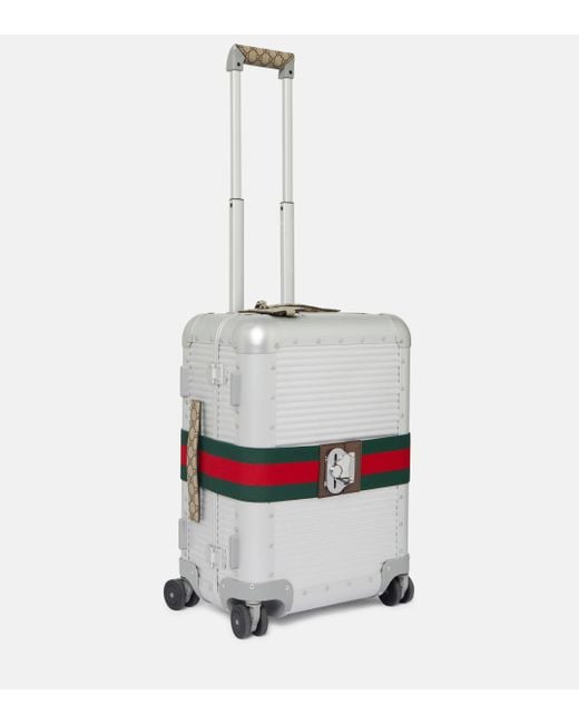 Gucci Gray Porter Web Stripe Carry-on Suitcase