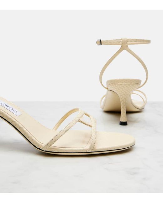 Jimmy Choo Natural 1998 Leo 65 Leather Sandals