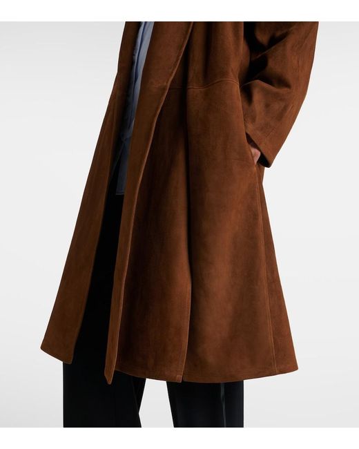 The Row Brown Serenis Suede Coat