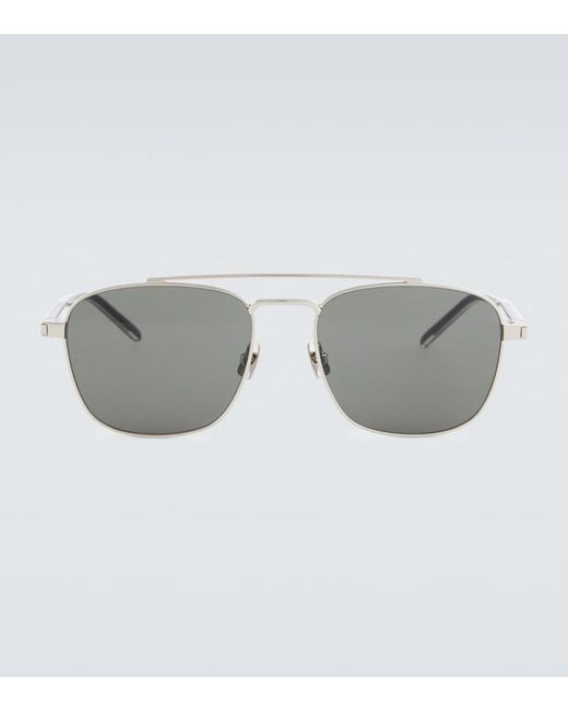 Saint Laurent Gray Sl 665 Aviator Sunglasses for men