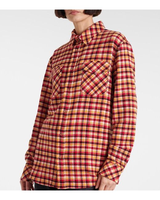 God's True Cashmere Red Time Plaid Cashmere Shirt