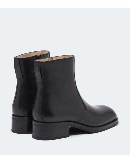 Lemaire Black Leather Ankle Boots