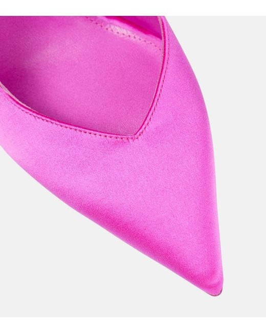 The Attico Pink Venus Embellished Satin Pumps