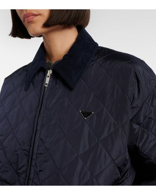 Prada Blue Re-Nylon Quilted Jacket