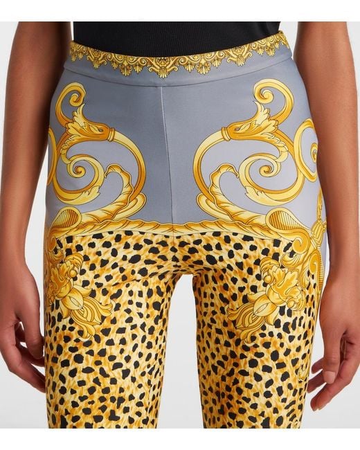 Versace Metallic Printed Jersey Leggings