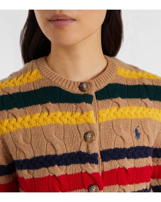 Cardigan Trenzado De Lana Y Cachemir A Rayas Polo Ralph Lauren de color Multicolor