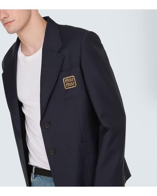 Blazer di Miu Miu in Blue da Uomo