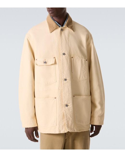 A.PRESSE Vintage Cotton, Hemp, And Silk Field Jacket in Natural