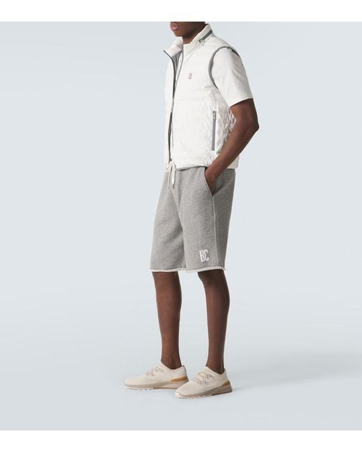 Brunello Cucinelli White Knitted Sneakers for men