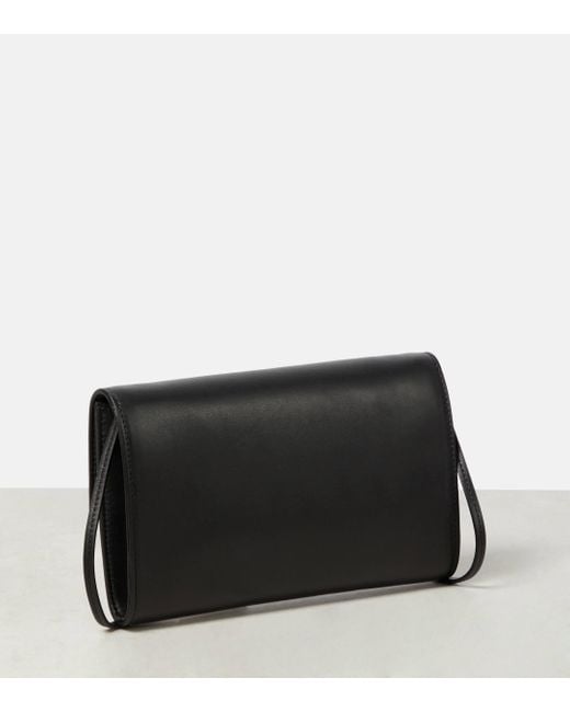 The Row Black Envelope Leather Crossbody Bag