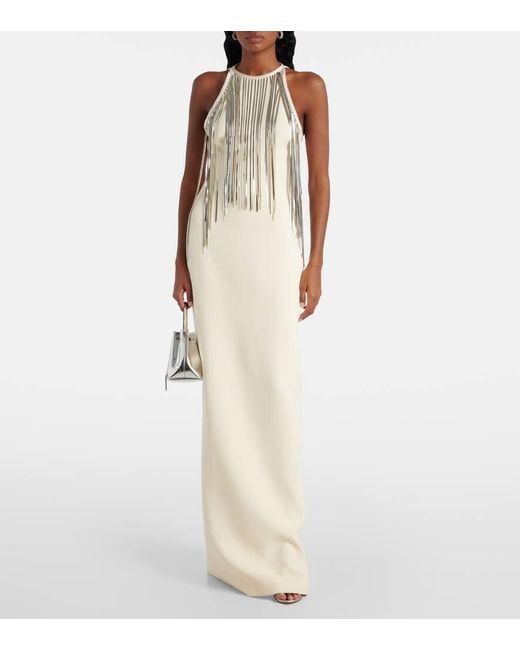 Robe Longue En Crepe David Koma en coloris White