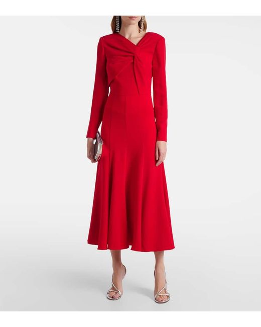 Roland Mouret Red Midikleid Aus Cady
